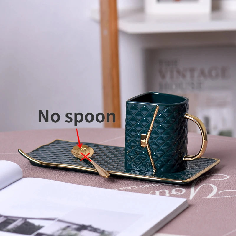 Handbag Shape Ceramic Cup Designer Coffee Mugs Business Gifts Cups Saucer Set Home Breakfast Milk Tea Juice Water Drinkware