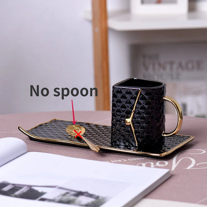 Handbag Shape Ceramic Cup Designer Coffee Mugs Business Gifts Cups Saucer Set Home Breakfast Milk Tea Juice Water Drinkware