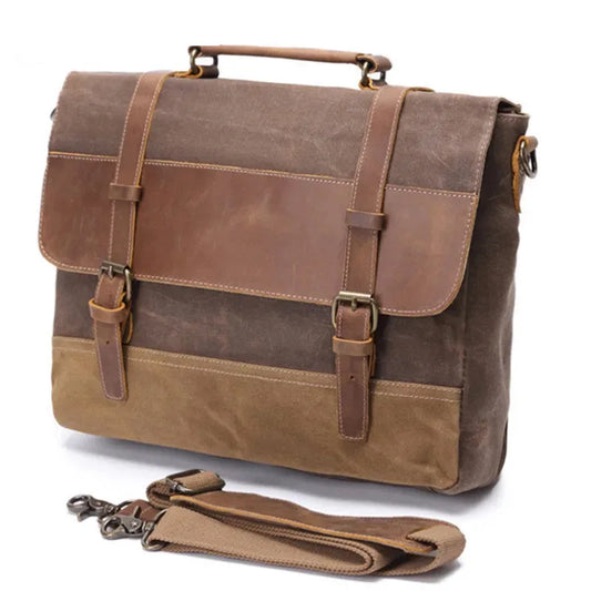 Handbags Unisex Man Bag Men's Retro Canvas Leather Briefcase Bag Business Handbag Messenger Laptop Shoulder bag for men 2021