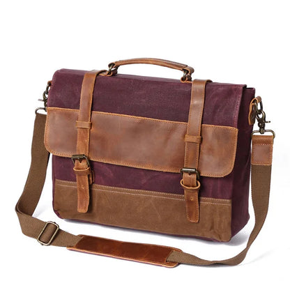 Handbags Unisex Man Bag Men's Retro Canvas Leather Briefcase Bag Business Handbag Messenger Laptop Shoulder bag for men 2021