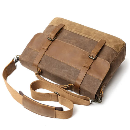 Handbags Unisex Man Bag Men's Retro Canvas Leather Briefcase Bag Business Handbag Messenger Laptop Shoulder bag for men 2021