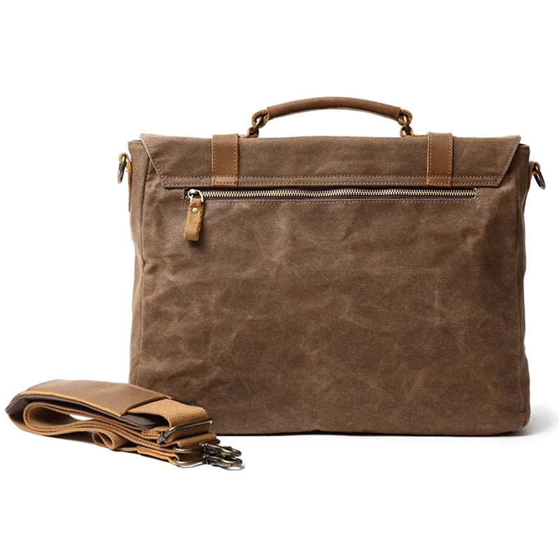 Handbags Unisex Man Bag Men's Retro Canvas Leather Briefcase Bag Business Handbag Messenger Laptop Shoulder bag for men 2021