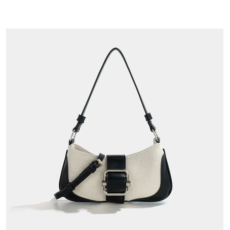 Handbags for Women Retro Stitching Shoulder Underarm Bag Niche Design New Fashion Crossbody Purses Clutch 2024 Bolsas Mujer