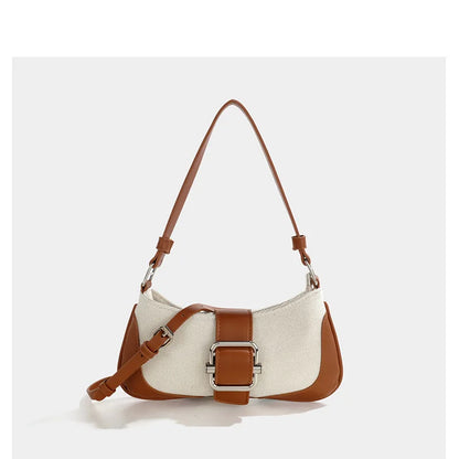 Handbags for Women Retro Stitching Shoulder Underarm Bag Niche Design New Fashion Crossbody Purses Clutch 2024 Bolsas Mujer