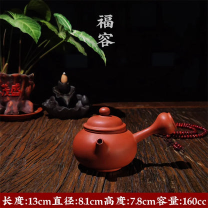 Handheld Teapot Side Handle Furong Tea Pot 160ml Kettle Teapots Purple Clay Kung Fu Tea Set Chinese Yixing Zhuni Semi-handmade
