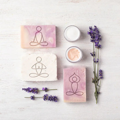 Handmade Acrylic Transparent Soap Stamp for Girls, Mini DIY, Natural Organic Glass Stamp, Making Chapter, Fitness Yoga, 3Styles