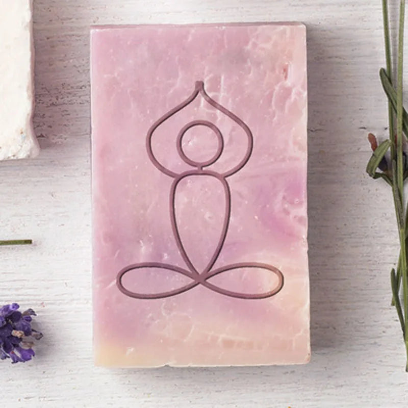 Handmade Acrylic Transparent Soap Stamp for Girls, Mini DIY, Natural Organic Glass Stamp, Making Chapter, Fitness Yoga, 3Styles
