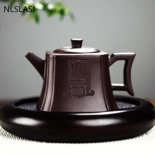 Handmade Boutique Teaware Yixing Dahongpao Tea Pot Square Purple Clay Filter Teapot Beauty Kettle Raw Ore Customized Gifts 200ml