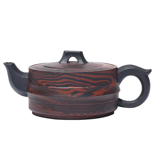 Handmade Bridge Zisha Teapot, Yixing Handmade Pot, Kung-Fu Teaware, Purple Clay Drinkware for Puer Green and Black Chinese Tea