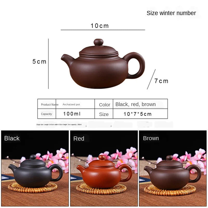 Handmade Ceramic Chinese Tea Set, Antique Teapot, Yixing Zisha Pot, Filter Brewing Teapot, Zhu Ni XiShi
