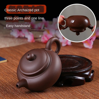 Handmade Ceramic Chinese Tea Set, Antique Teapot, Yixing Zisha Pot, Filter Brewing Teapot, Zhu Ni XiShi