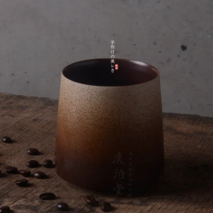 Handmade Ceramic Cup from Jingdezhen with Chu Kiln Ancient Porcelain and Japanese Retro Artistic Minimalist Mark Cup
