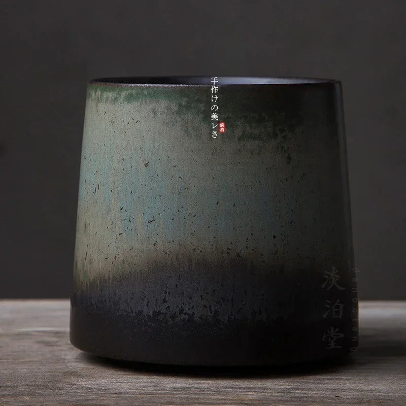 Handmade Ceramic Cup from Jingdezhen with Chu Kiln Ancient Porcelain and Japanese Retro Artistic Minimalist Mark Cup