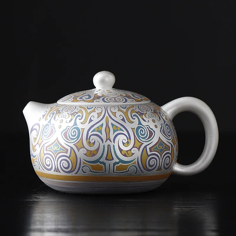 Handmade Ceramic Teapot, Chinese Beautiful Tea Pots, Luxury Tea Services, Puer Yixing Teapot, Kung Fu Tea Table Tea Cooker