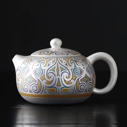 Handmade Ceramic Teapot, Chinese Beautiful Tea Pots, Luxury Tea Services, Puer Yixing Teapot, Kung Fu Tea Table Tea Cooker