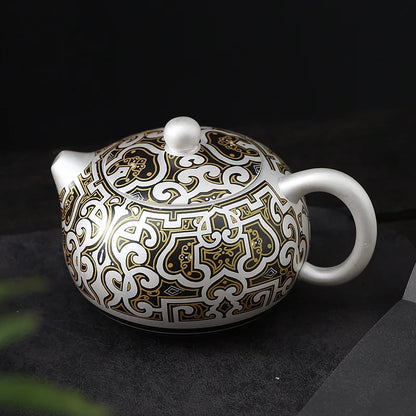 Handmade Ceramic Teapot, Chinese Beautiful Tea Pots, Luxury Tea Services, Puer Yixing Teapot, Kung Fu Tea Table Tea Cooker