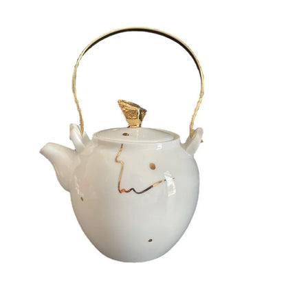 Handmade Ceramic Teapot Set Exquisite Chinese Gongfu Teaware Classic Ceramic Tea Kettle with Infuser Tea Cups Pot