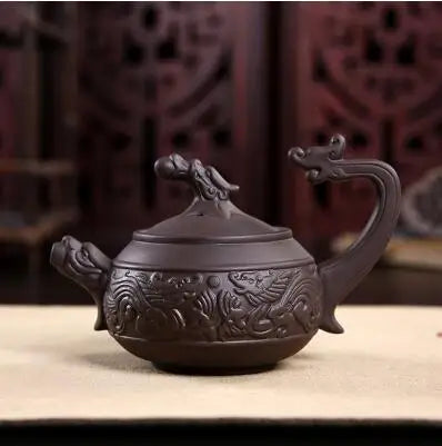 Handmade Chinese Kungfu Tea Set with Filter Net, Antique Raw Material, Purple Clay Teapot, Express Cup, Office, Home