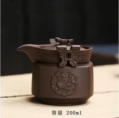 Handmade Chinese Kungfu Tea Set with Filter Net, Antique Raw Material, Purple Clay Teapot, Express Cup, Office, Home