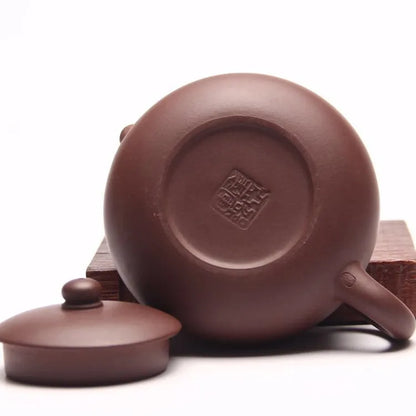 Handmade Chinese Yixing Teapot, Pure Hand, Colorful Mud Painted, Plum Fragrant, Xi Shi Pot, Purple Clay, 188 Ball Hole, 160ml