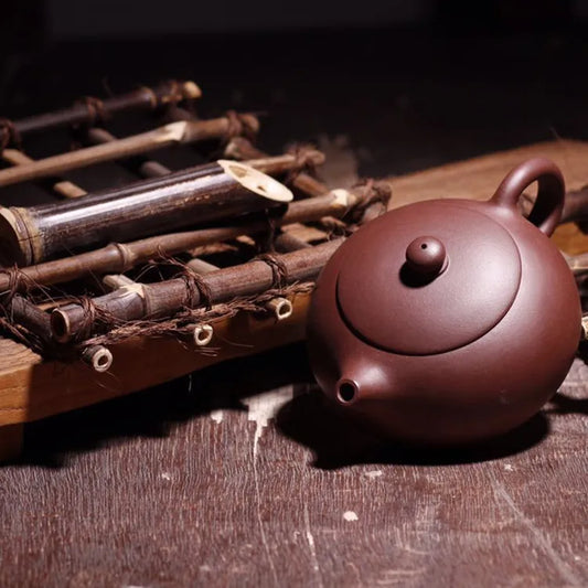 Handmade Chinese Yixing Teapot, Pure Hand, Colorful Mud Painted, Plum Fragrant, Xi Shi Pot, Purple Clay, 188 Ball Hole, 160ml