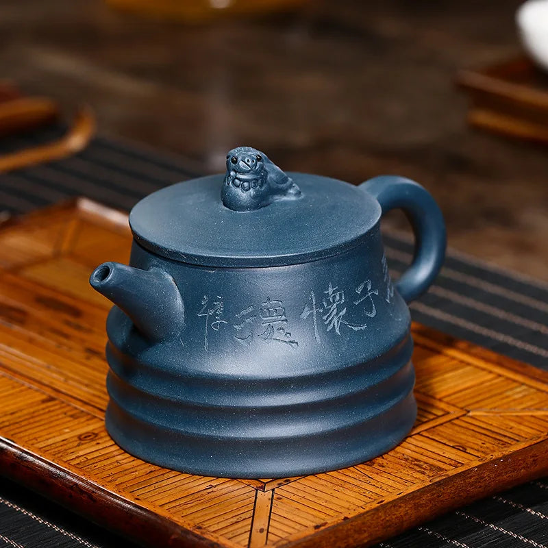 Handmade Clay Gentleman Huaide Kettle, Zisha Teapot, Yixing Handmade Pot, Kung-Fu Teaware, Purple Clay Drinkware for Puer Green