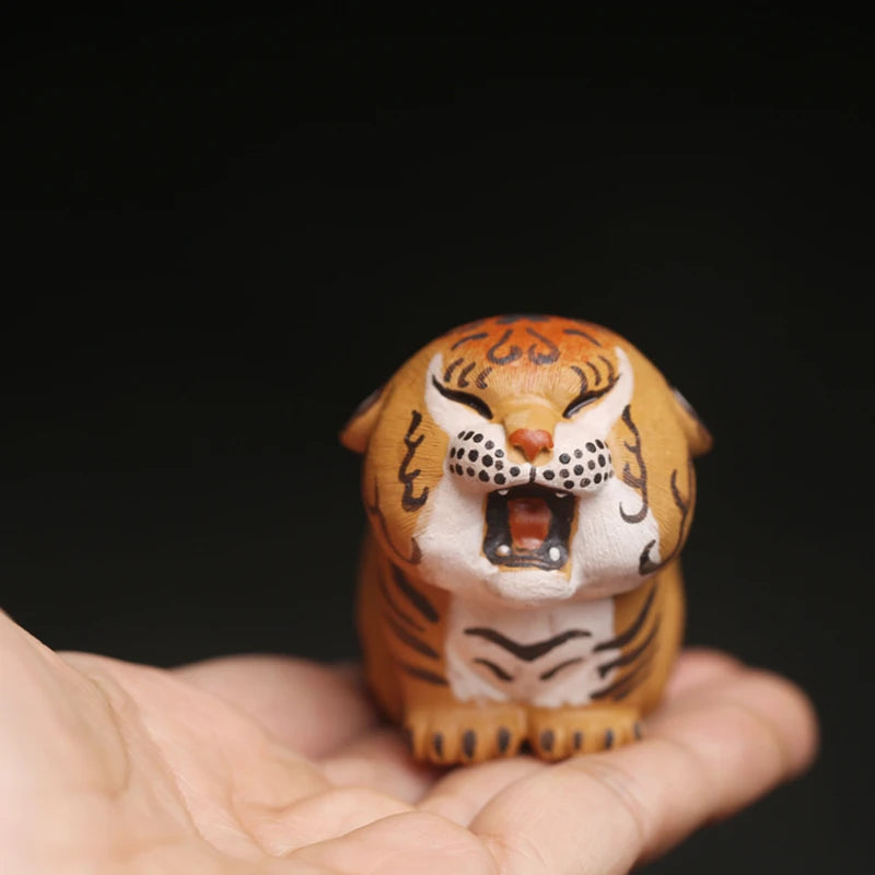 Handmade Clay Tiger Figurines Tea Pet Animal Tea Ceremony Utensils Set Tea Room Decoration   Accessories Zen