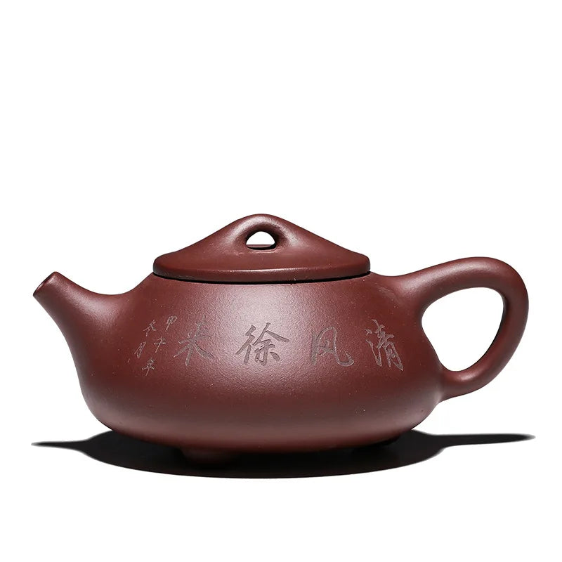 Handmade Clear Bamboo Style Xulai Stone Scoop, Teapot Ball Hole, Kung-Fu Teaware, Purple Clay Drinkware for Puer, Green, Black