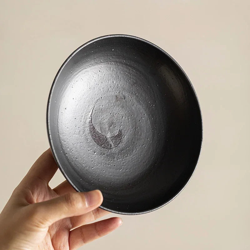 Handmade Coarse Pottery Pot Bearing Holder Powder Yin Black Art Dry Soaking Table Dry Brew Table Tea Tray Tea Ceremony Ornaments