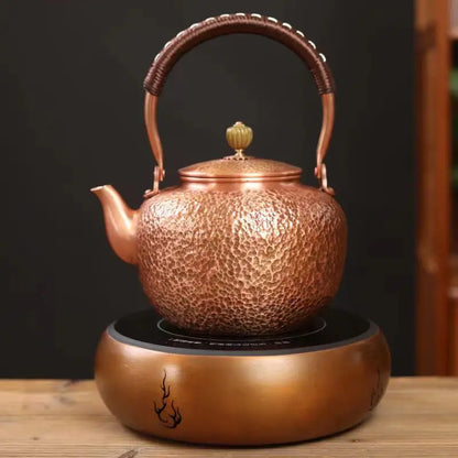 Handmade Copper Pot Kettle Teapot Kung Fu Tea Set Tea Kettle Copper Tea Stove Tea Pot Set Chinese Tea Maker Tea Set Gift Box