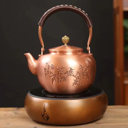 Handmade Copper Pot Kettle Teapot Kung Fu Tea Set Tea Kettle Copper Tea Stove Tea Pot Set Chinese Tea Maker Tea Set Gift Box