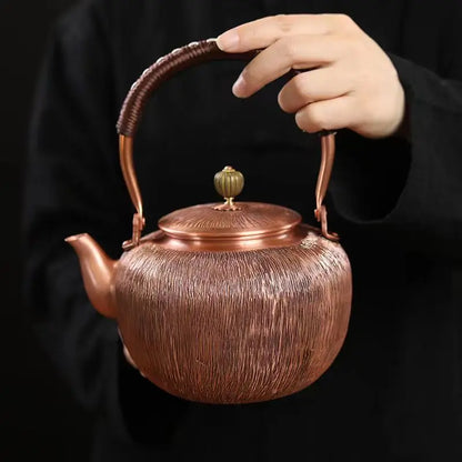 Handmade Copper Pot Kettle Teapot Kung Fu Tea Set Tea Kettle Copper Tea Stove Tea Pot Set Chinese Tea Maker Tea Set Gift Box