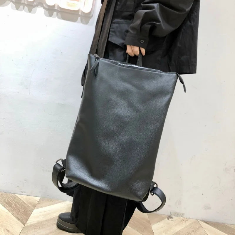 Handmade Cowhide Backpack High Quality Soft Genuine Leather Backpacks Fashion Large Capacity Simple Casual Shoulder Bags