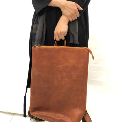 Handmade Cowhide Backpack High Quality Soft Genuine Leather Backpacks Fashion Large Capacity Simple Casual Shoulder Bags