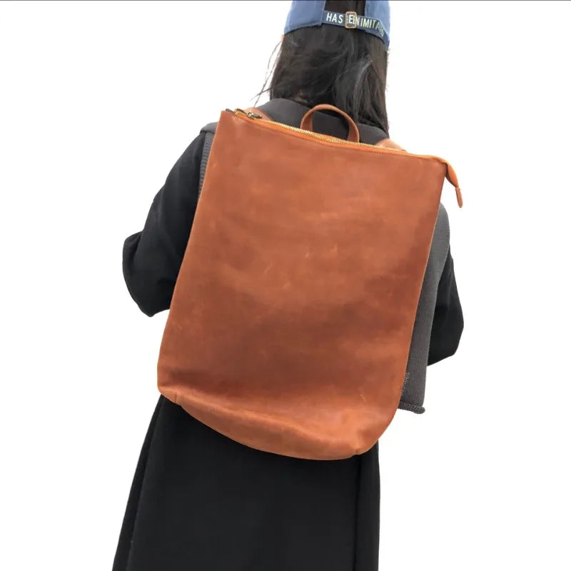 Handmade Cowhide Backpack High Quality Soft Genuine Leather Backpacks Fashion Large Capacity Simple Casual Shoulder Bags