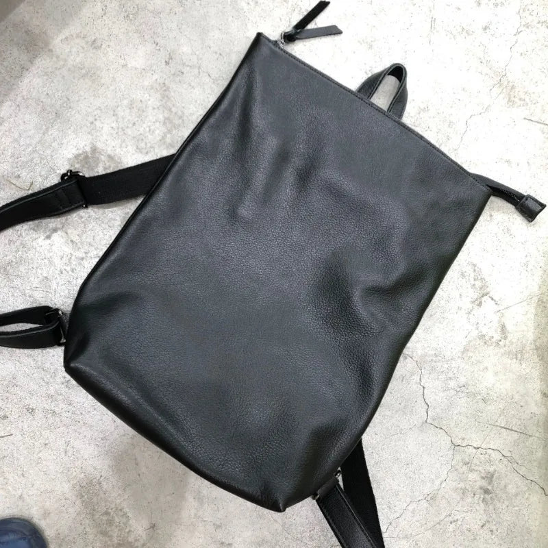 Handmade Cowhide Backpack High Quality Soft Genuine Leather Backpacks Fashion Large Capacity Simple Casual Shoulder Bags