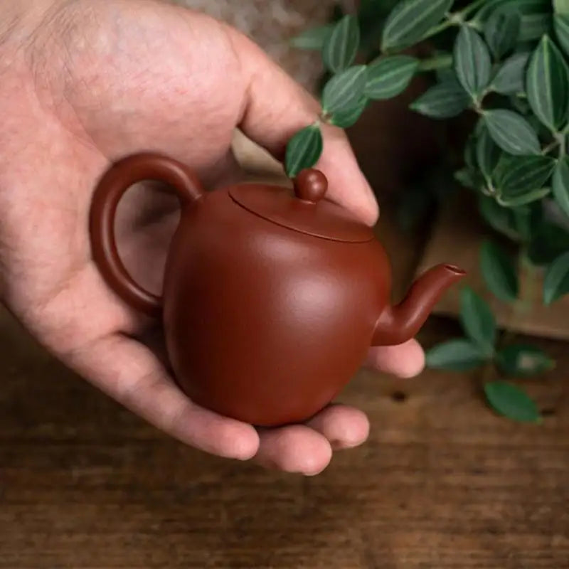 Handmade Dahongpao Mud Teapot with Beauty Shoulder, Purple Clay, Teaset Suit for Green and Dark Tea, Drinkware, about 100ml