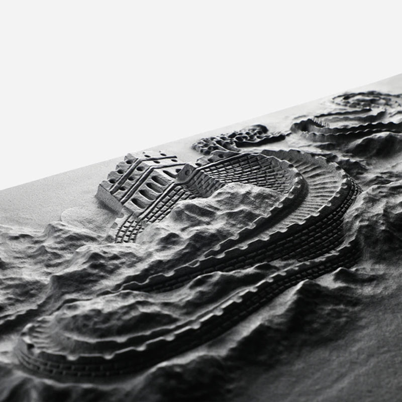 Handmade Engraved Tea Tray The Great Wall Carved China's River and Mountains Artware Master Serving Trays for Tea Set Party New