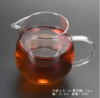 Handmade Glass Cup for Chinese Tea, Hand Held, Grasping, Antique Tea Separator