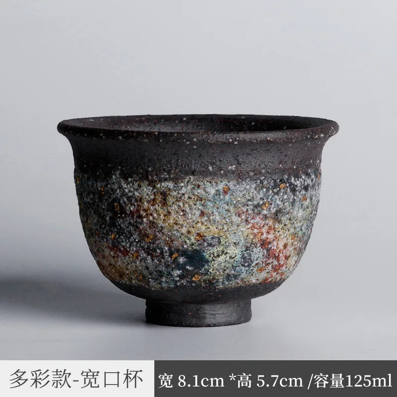 【Handmade】Japanese Gold Ore Master Cup Stoneware Tea Cup Handmade Firewood Tea Cup Single Cup