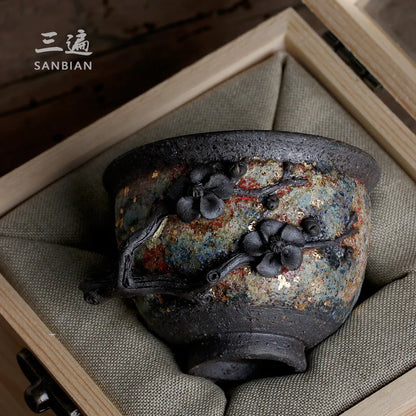 【Handmade】Japanese Rock Mine Gold Point Master Cup Handmade Old Rock Clay Firewood Kung Fu Tea Cup Single Cup