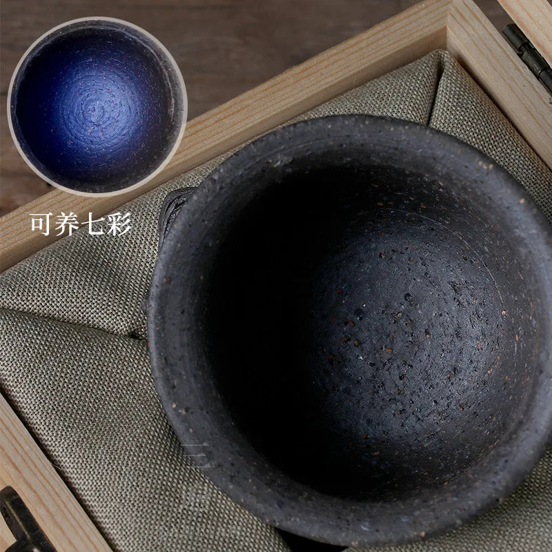 【Handmade】Japanese Rock Mine Gold Point Master Cup Handmade Old Rock Clay Firewood Kung Fu Tea Cup Single Cup