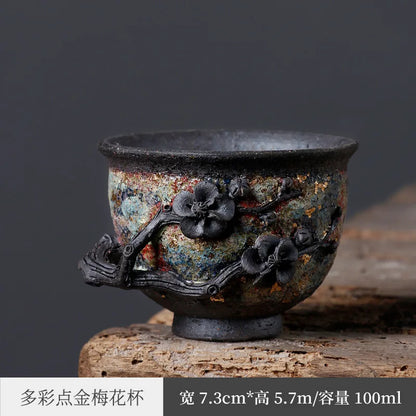 【Handmade】Japanese Rock Mine Gold Point Master Cup Handmade Old Rock Clay Firewood Kung Fu Tea Cup Single Cup