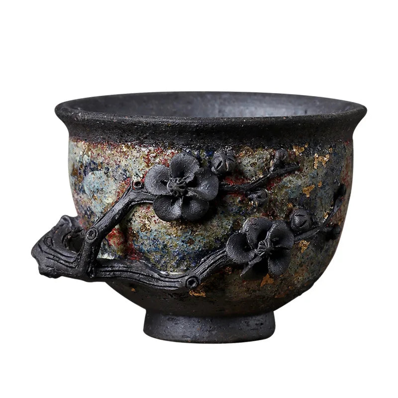 【Handmade】Japanese Rock Mine Gold Point Master Cup Handmade Old Rock Clay Firewood Kung Fu Tea Cup Single Cup