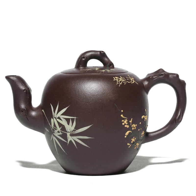 Handmade Kung Fu Teapot with Beauty Shoulder, Purple Clay Pot, Zisha Teapot, Handmade Kung-Fu TeawarePurple Drinkware