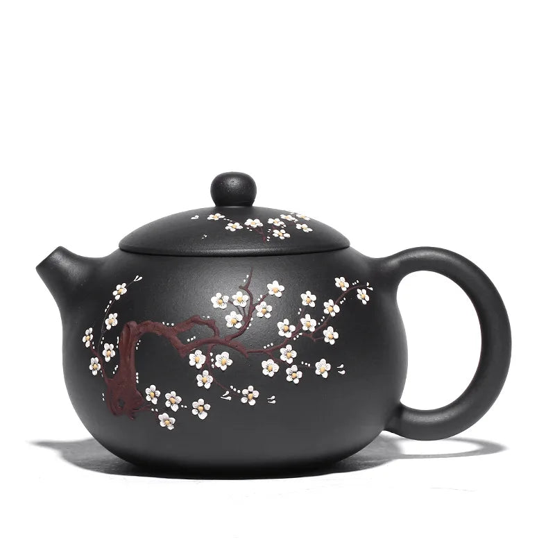 Handmade Kung-Fu Teawaragee Drinkware for Puer Green Chinese, Black Mud Plum Xishi Purple Clay Teapot, Handmade Pot