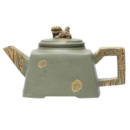 Handmade Kung-Fu Teaware Purple Clay Drinkware for Puer Green and Black, Auspicious Green Clay, Zisha Teapot, Handmade Pot