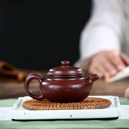 Handmade Kung-Fu Teaware, Purple Clay Sketch Landscape, Antique Pot, Zisha Teapot, Yixing Handmade Pot, Purple Clay Drinkware