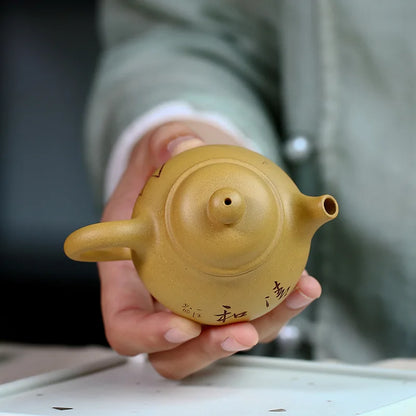 Handmade Kung-Fu Teaware, Purple Clay-contained, Tianhu Zisha Teapot, Handmade Pot, Purple Clay Drinkware for Puer Green