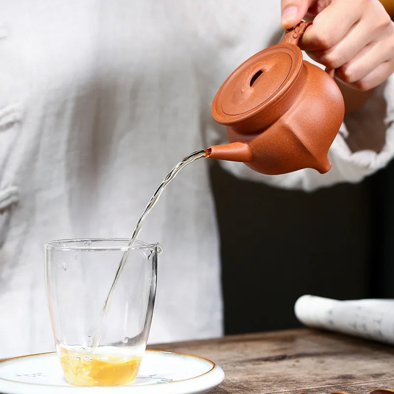 Handmade Kung-Fu Teaware, Three-Legged Dragon Shadow Teapot, Zisha Teapot, Purple Clay Drinkware for Puer Green and Black
